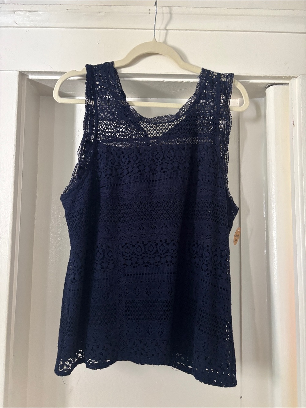 Joie Navy Crochet Lace Tank Top